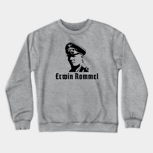 Erwin Rommel stencil Crewneck Sweatshirt by bumblethebee